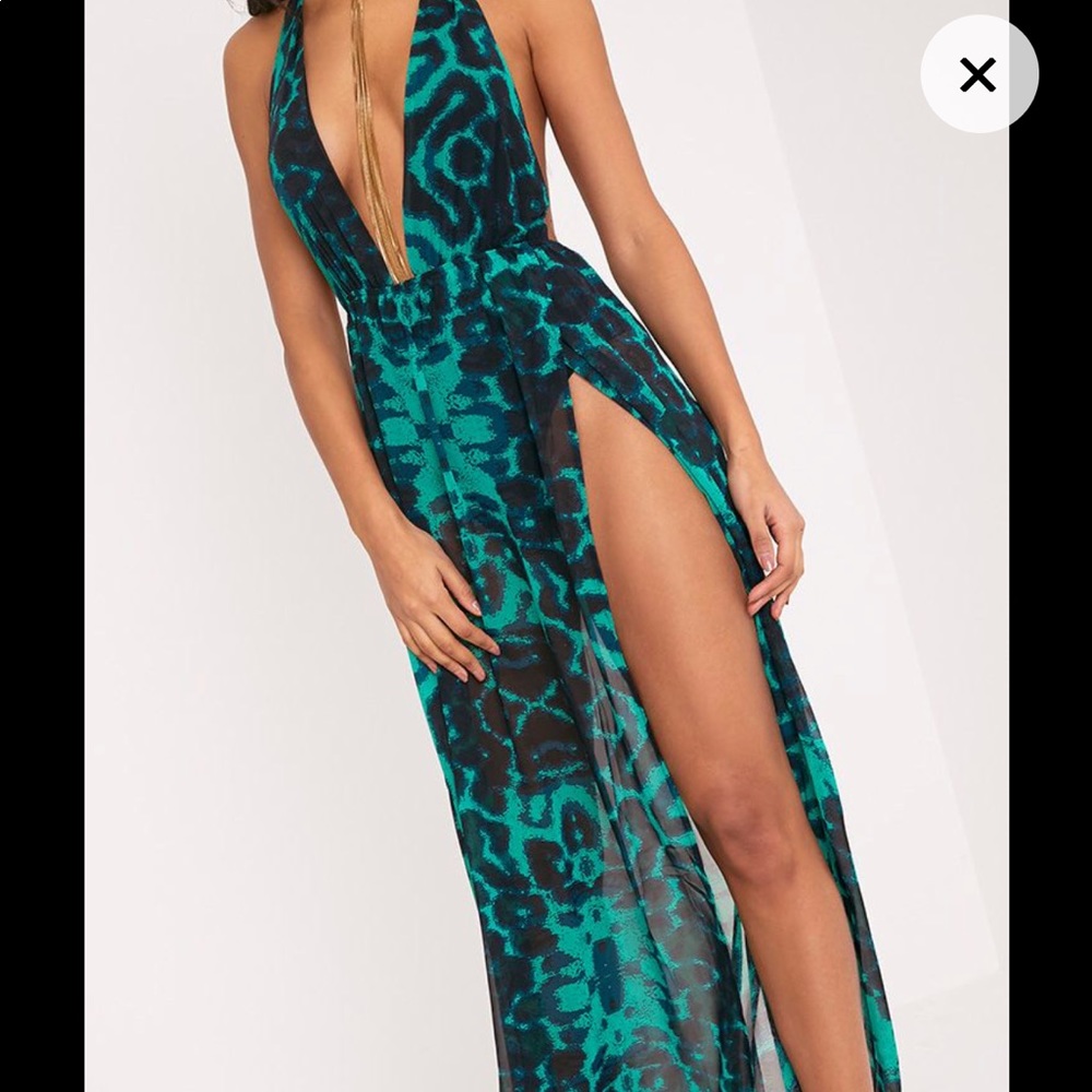COPY - green leopard print maxi